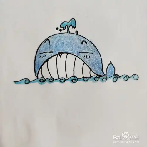  怎么画鲸鱼的卡通简笔画
