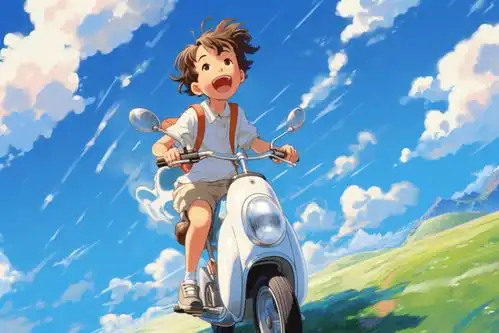 卡通可爱骑电动车的男孩女孩插画广告素材下载至来源处  卡通可爱骑电动车的男孩女孩插画广告素材下载至来源处