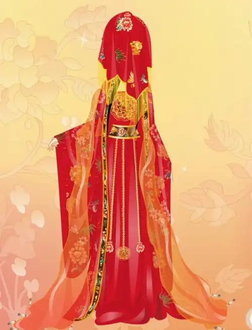  求古代穿大红嫁衣动漫美女图片急哦