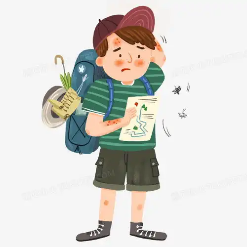  手绘卡通男孩迷路被蚊子叮咬免抠元素png图片素材免费下载卡通png20002000像素熊猫办公