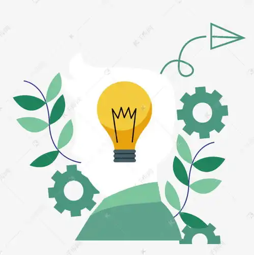 卡通手绘思维灯泡齿轮插画素材图片免费下载千库网