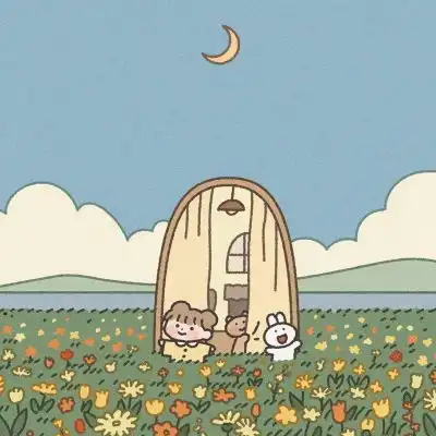  可爱绿色系治愈系插画背景图可微信头像我要个性网