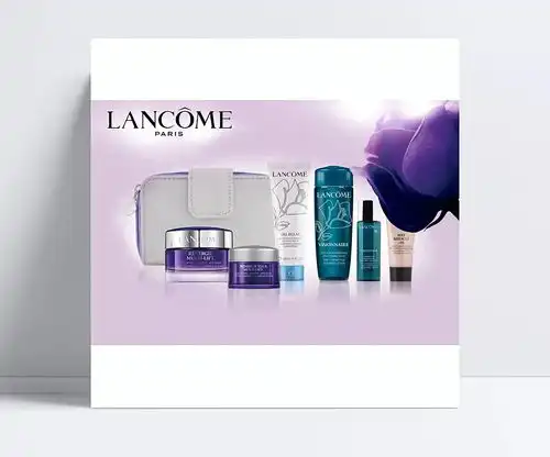  lancome化妆品广告psd素材粉色,广告设计,护肤,化妆品,乳液,紫色背景,紫色花朵,素材免费下载,海报设计,矢量素材敏尘
