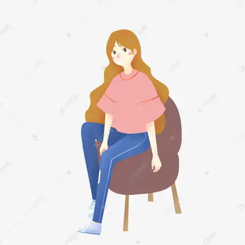  安静坐着的女孩手绘免抠素材图片免费下载千库网