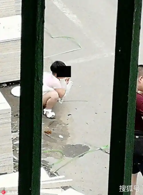  家长竟让孩子在街头大便十多米远处就是一公厕
