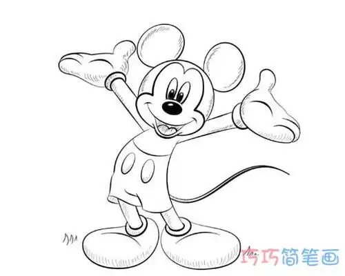  卡通米老鼠素描怎么画米老鼠简笔画图片