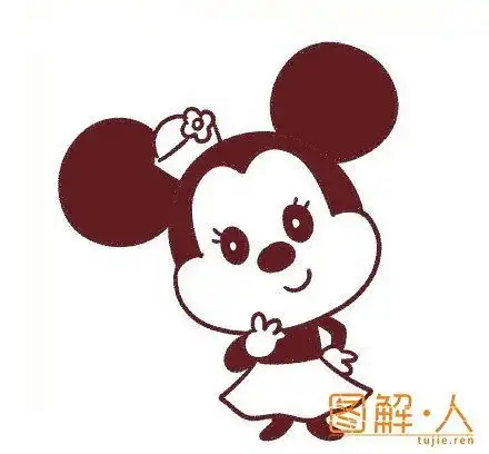  米老鼠米妮简笔画图解教程