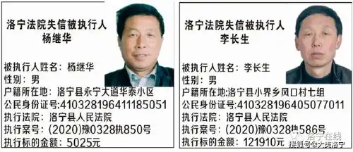  洛宁法院曝光16名失信被执行人名单