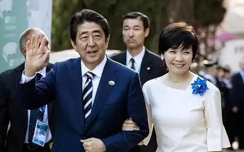  绷不住安倍晋三老婆去扫墓,脸上笑容挡不住,墓碑刻的竟是汉字