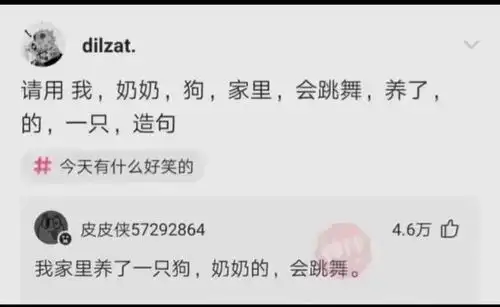  搞笑趣图奶奶的狗在家里养了一只会跳舞的我