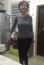 搞笑gif妹子,自己有多胖你心里没点数吗
