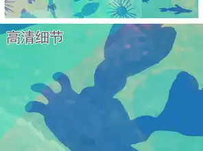  北欧简约抽象水彩海底动物客厅背景墙壁纸图片素材效果图下载