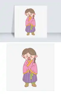  猪年2019年卡通手绘古代仆女图片素材psb格式下载动漫人物大全