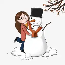  立冬冬季场景和雪人合影原创手绘卡通插画图片素材其他格式下载动漫人物大全
