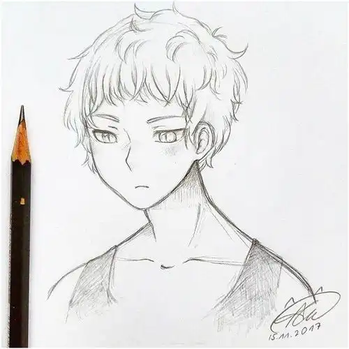  动漫人物手绘线稿图,非常适合初学者临摹