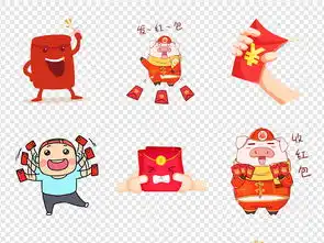  新年猪年红包抢红包金币福袋卡通人物素材图片设计高清模板下载42.78mb红包中国结大全