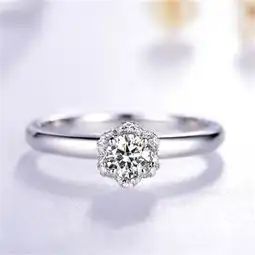  剧中同款白18k金女士求婚订婚结婚钻戒价格款式图片颜色fg,净度si,切工vg佐卡伊触屏版