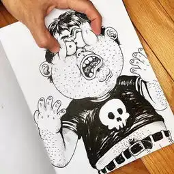  inkteraction暴力插画奋力反抗的胖子