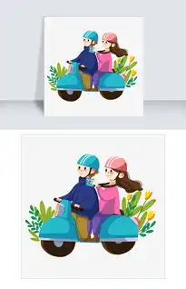  手绘春分骑摩托插画图片素材psb格式下载动漫人物大全