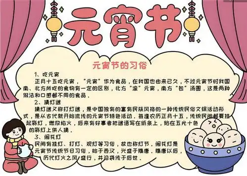  龙年元宵节手抄报幼儿园
