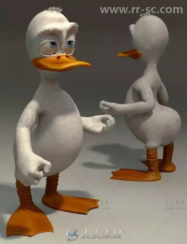  可爱有趣的鸭子与羽毛眉毛材质预设3d模型合辑