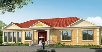 三款大面宽的一层农村别墅,第一款带车库,第二款有六个卧室  三款大面宽的一层农村别墅,第一款带车库,第二款有六个卧室