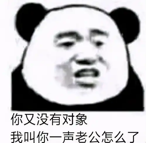  熊猫头表情包小哥哥,你又没有对象,我叫你一声老公怎么了
