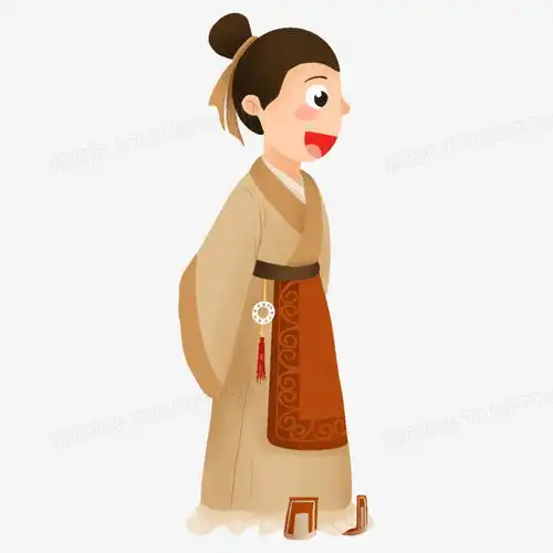  卡通手绘佩戴玉佩的古代人物免抠png图片素材下载卡通png熊猫办公