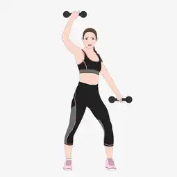  手绘矢量夏日举哑铃健身人物形象图片素材其他格式下载动漫人物大全