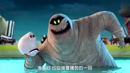  精灵旅社怪物水上玩排球,痛苦的是球吧