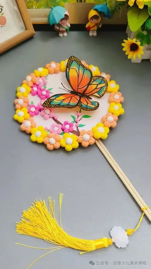  夏日手工儿童创意团扇diy,扇动一夏奇思妙想