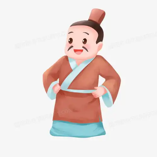  卡通手绘古代人物叉手在腰间免抠png图片素材免费下载卡通人物png20002000像素