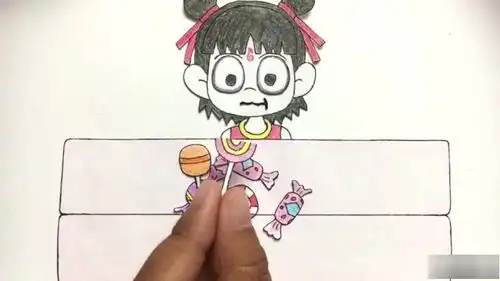  手绘定格动画糖吃多了要蛀牙,给哪吒刷刷牙,好玩