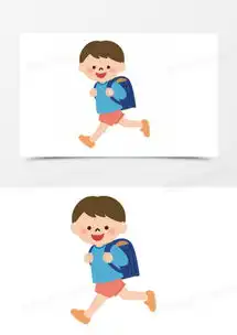  手绘卡通小人人物图案背着书包的女孩png图片素材免费下载png格式熊猫办公