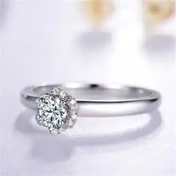  剧中同款白18k金女士求婚订婚结婚钻戒价格款式图片颜色fg,净度si,切工vg佐卡伊触屏版