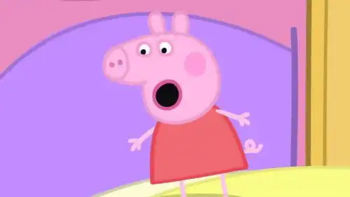  猪爸爸买了一个梳妆台,放在佩奇的房间,佩奇很开心