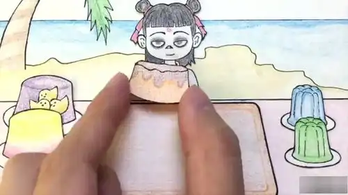 手绘定格动画哪吒偷偷吃果冻,被敖丙发现了,好有趣