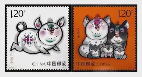  画家韩美林与两轮猪邮票的猪缘