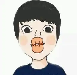  短发男孩女孩嘟嘴动漫