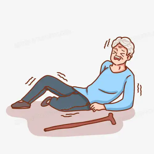  手绘卡通老人摔倒疼痛png图片素材下载手绘png熊猫办公