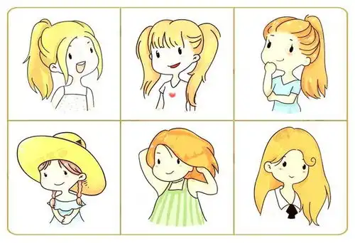  手账必备超简单的80个卡通女孩头像插画素材