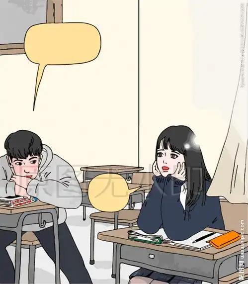  男女学生情侣课堂学校早恋插图图片