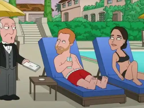  哈里梅根夫妇成为卡通节目的调侃对象,netflix和spotify成笑柄