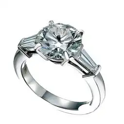  debeers3.02克拉光切面钻石和铂金碎钻戒指