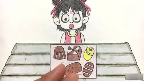  手绘定格动画试吃六种巧克力,哪吒的牙齿都吃黑了,好搞笑