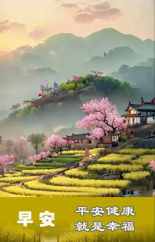  早上好农村风景图片,每天清晨的问候祝福语