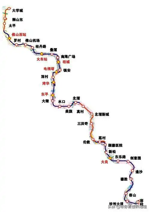  佛山正在修建地铁3号线,经过区域顺德区禅城区南海区