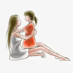  母亲抱着女儿手绘设计图图片素材其他格式下载动漫人物大全