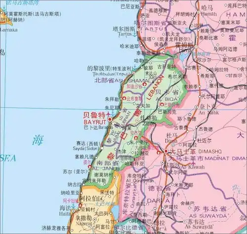  黎巴嫩地图中文版全图下载黎巴嫩地图高清版大图极光下载站