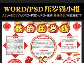  我的压岁钱小报春节习俗新年电子手抄报模板图片worddoc设计图下载元旦手抄报大全编号17506280